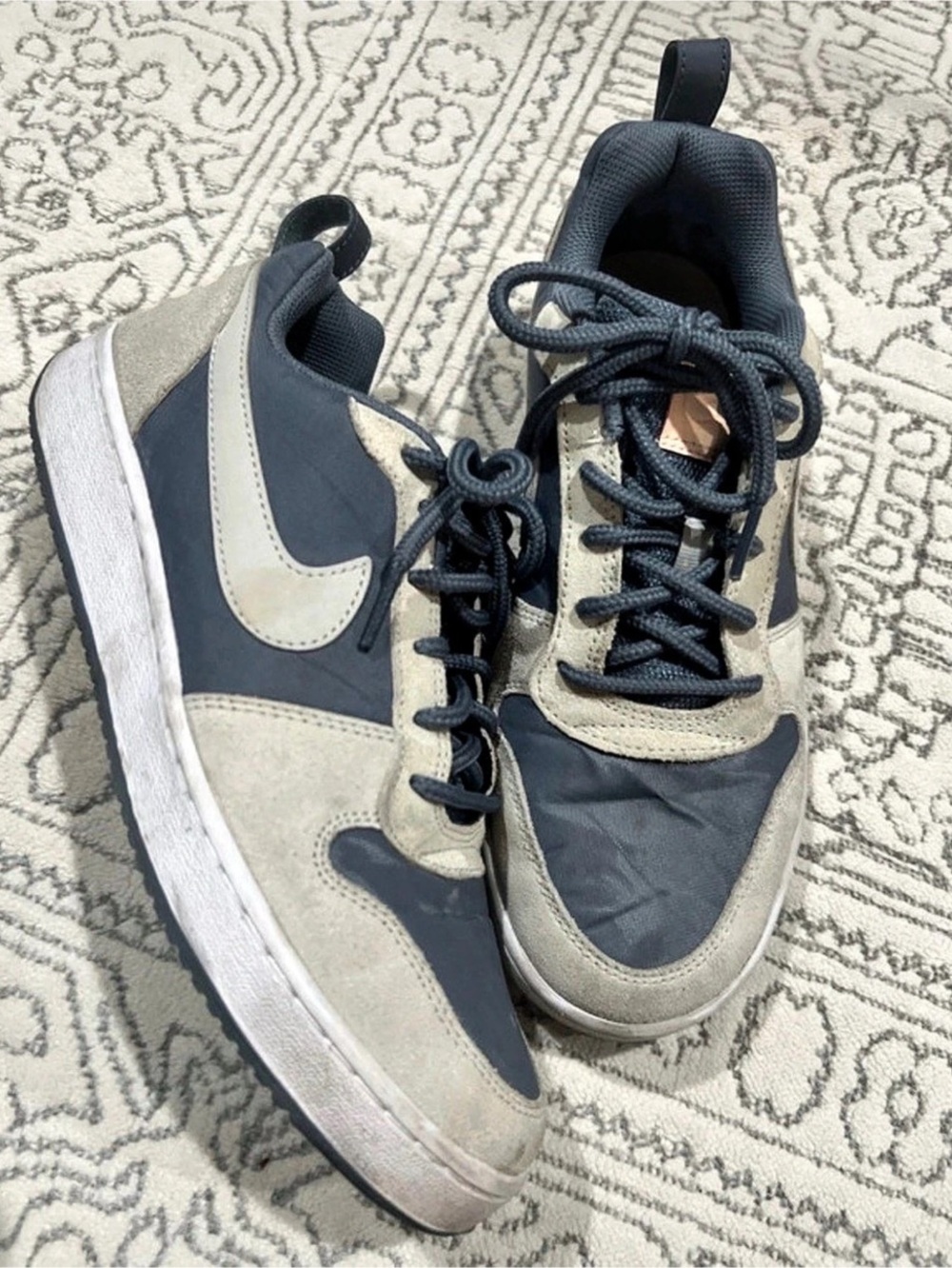 Nike Court Borough Low Prem Armory Blue/Platinum Sneakers US 8 Blue & Gray